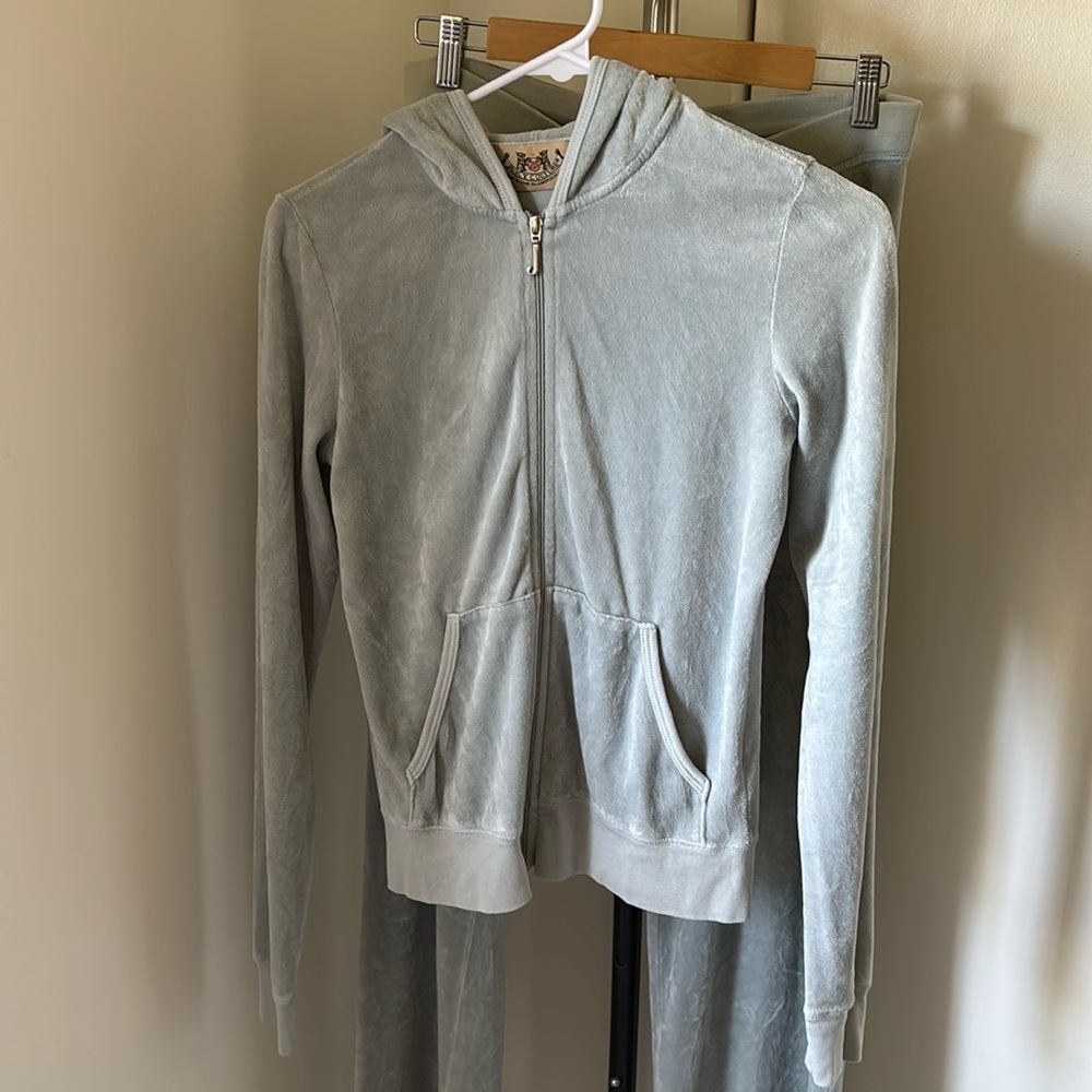 EUC Juicy Couture light blue velour tracksuit